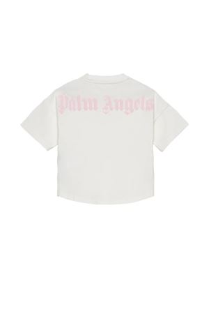 white cotton t-shirt PALM ANGELS KIDS | PGAA001S26JER001002